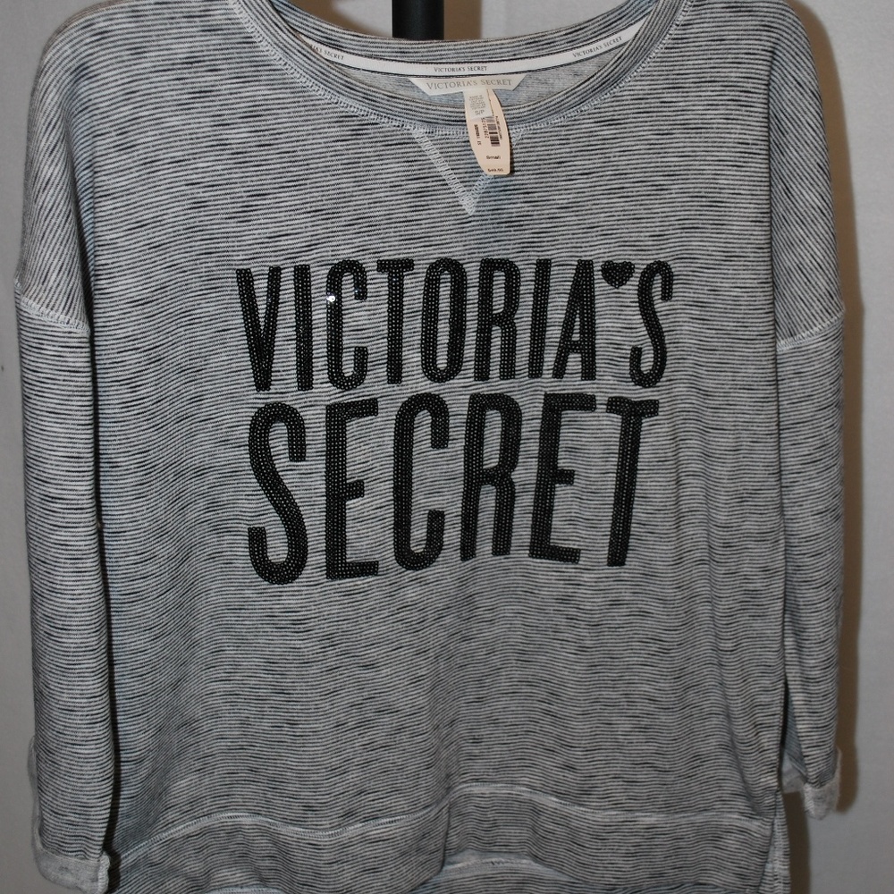 NWT Victoria's Secret sweatshirt sequins logo